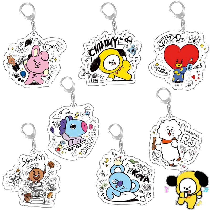 Anime Merchandise Wholesale - BT21 anime cartoon schattige acryl sleutelhanger